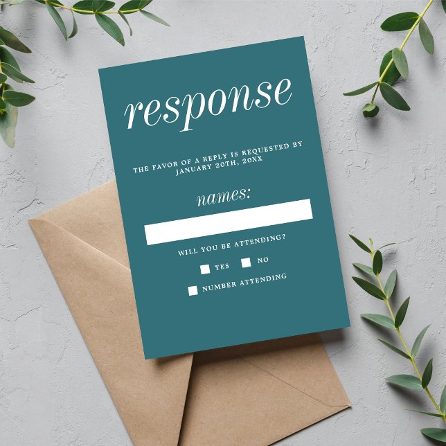 Cartão RSVP Casamento Minimalista De Gulfstream Verdadeiro 2 (Criador carregado)