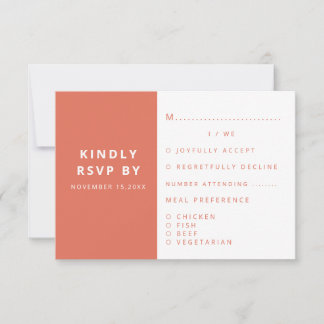 Cartão RSVP Casamento Minimalista do Elegante Moderno Terracot