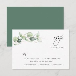 Cartão RSVP Casamento Minimalista do Foliage Eucalyptus Greene