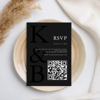 Casamento Minimalista do Monograma Preto de Matte 