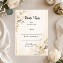 Cartão RSVP Casamento Minimalista Elegante
