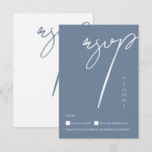Casamento Minimalista em Azul Poeirento Tipografia