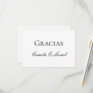Cartão RSVP Casamento Minimalista Espanhol Obrigado