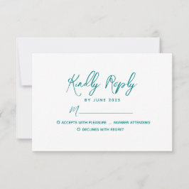 Cartão RSVP Casamento Minimalista Moderno