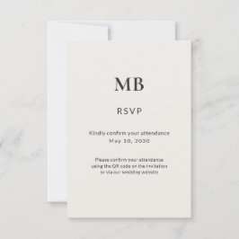 Cartão RSVP Casamento Minimalista Moderno e Íntimo
