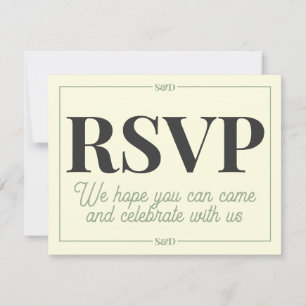 Cartão RSVP Casamento Minimalista Moderno Editável