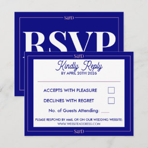 Cartão RSVP Casamento Minimalista Moderno Editável
