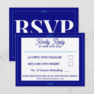 Cartão RSVP Casamento Minimalista Moderno Editável