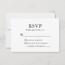 Cartão RSVP Casamento Minimalista Moderno Elegante