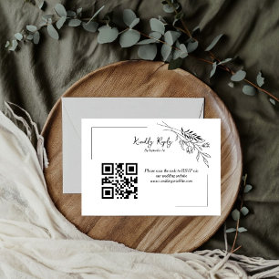 Cartão RSVP Casamento minimalista moderno Por favor, responda
