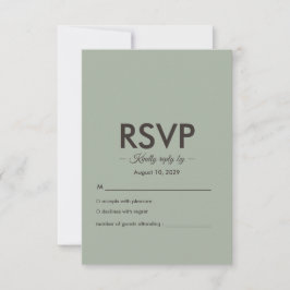 Cartão RSVP Casamento Minimalista Moderno | Verde Sage Atempor