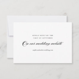 Cartão RSVP Casamento Minimalista Preto e Branco Elegante Mode