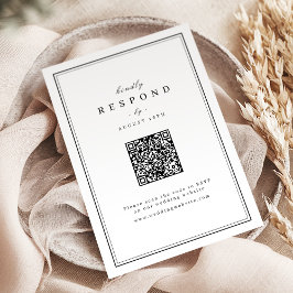 Cartão RSVP Casamento minimalista preto e branco nas fronteira