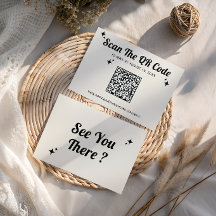 Casamento Minimalista Retro com Código QR