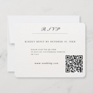 Cartão RSVP Casamento minimalista simples branco personalizáve