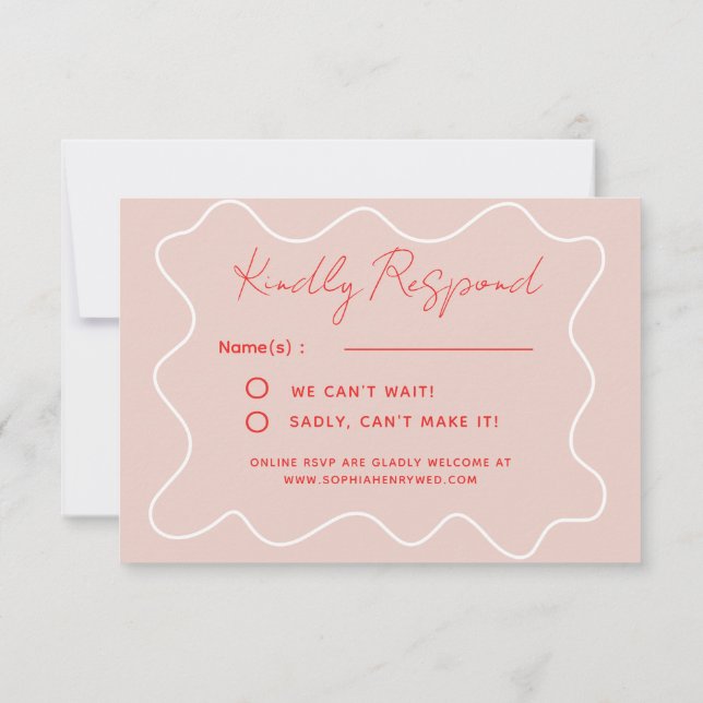 Cartão RSVP Casamento Minimalista Triste Retrorístico (Verso)