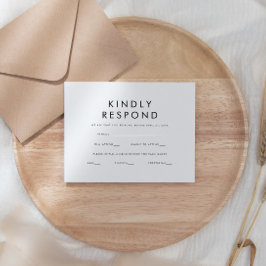 Cartão RSVP Casamento mínimo clássico clássico moderno