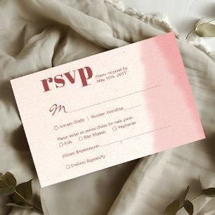 Cartão RSVP Casamento Mínimo de Blush & Bloom Bold Script