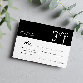 Cartão RSVP Casamento mínimo de escolha de farinha de guião pr