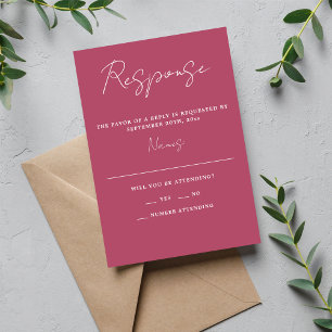 Cartão RSVP Casamento Mínimo de Morango com Simplicidade 3 Scr
