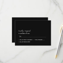 Casamento Mínimo de Script Preto e Branco Moderno
