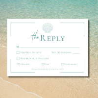 Casamento Mínimo de Tipografia Aqua & White Shell