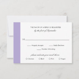 Cartão RSVP Casamento Mínimo Elegante de Lavanda Digital Purpl