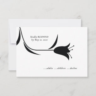 CARTÃO RSVP CASAMENTO MOD BLACK TULIP