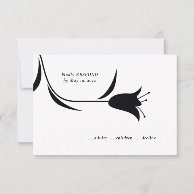 CARTÃO RSVP CASAMENTO MOD BLACK TULIP (Frente)