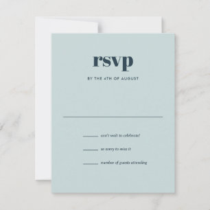 Cartão RSVP Casamento Moderno Azul Marinho Tendência Mix Match