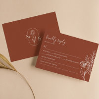 Casamento Moderno Boho Floral Terracota Laranja Qu