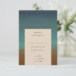 Cartão RSVP Casamento Moderno Chic abstrato Costal