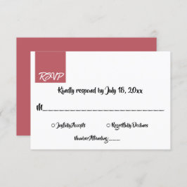 Cartão RSVP Casamento Moderno Chic com Script Rosa Mínimo Eleg