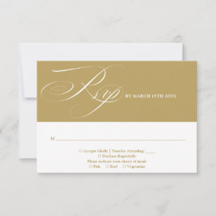 Cartão RSVP Casamento Moderno Chic Elegante Roteiro