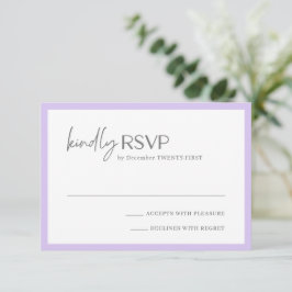 Cartão RSVP Casamento Moderno Chic Lilac