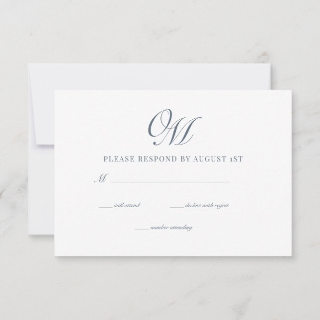 Cartão RSVP Casamento Moderno Clássico da Caligrafia (Verso)