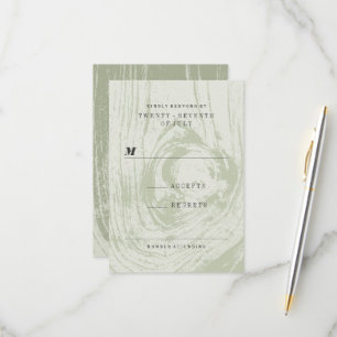 Cartão RSVP Casamento Moderno Clássico Rústico de Primavera co