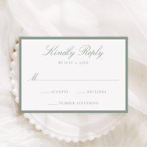 Casamento Moderno com Borda Verde Sage