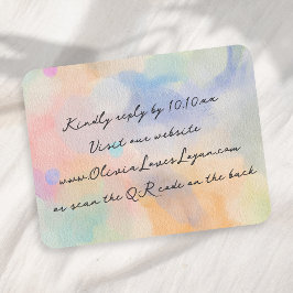 Cartão RSVP Casamento Moderno com Letra Abstrata em Aquarela