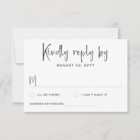 Casamento Moderno com Letra Informal Preta e Branc