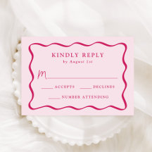 Casamento Moderno com Moldura Ondulada Rosa