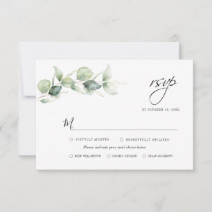 Cartão RSVP Casamento Moderno de Eucalyptus Greenery Foliage
