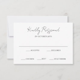 Cartão RSVP Casamento Moderno de Foto Elegante