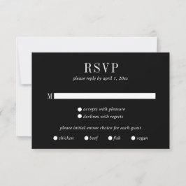 Cartão RSVP Casamento Moderno de Jocelyn Black