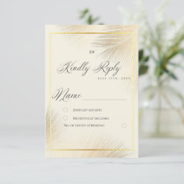 Cartão RSVP Casamento Moderno de Moldura Costeira de Praia