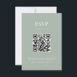 Cartão RSVP Casamento Moderno de Sage Verde Minimalista<br><div class="desc">Cartões rsvp de casamento modernos com design de tipografia minimalista em cor verde de sábio.</div>