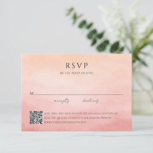 Cartão RSVP Casamento Moderno Elegante com Código QR Costeiro