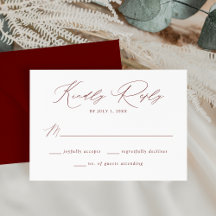 Casamento Moderno Elegante com Letra Burgundy