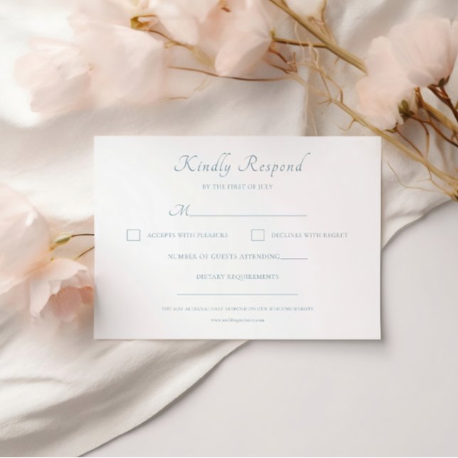 Cartão RSVP Casamento Moderno Elegante de Script Clássico (Criador carregado)