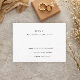 Cartão RSVP Casamento Moderno Elegante Preto e Branco